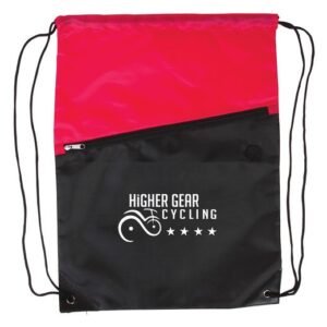 Prime Line Two-Tone Poly Drawstring Backpack With Zipper